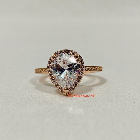 Sparkling Teardrop Halo Ring 186251CZ - Picture 5 of 10